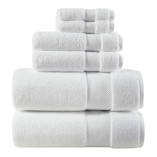 Caro Home 6-Piece White Coventry Cotton Towel Set 6PC2476T26100 - The Home  Depot