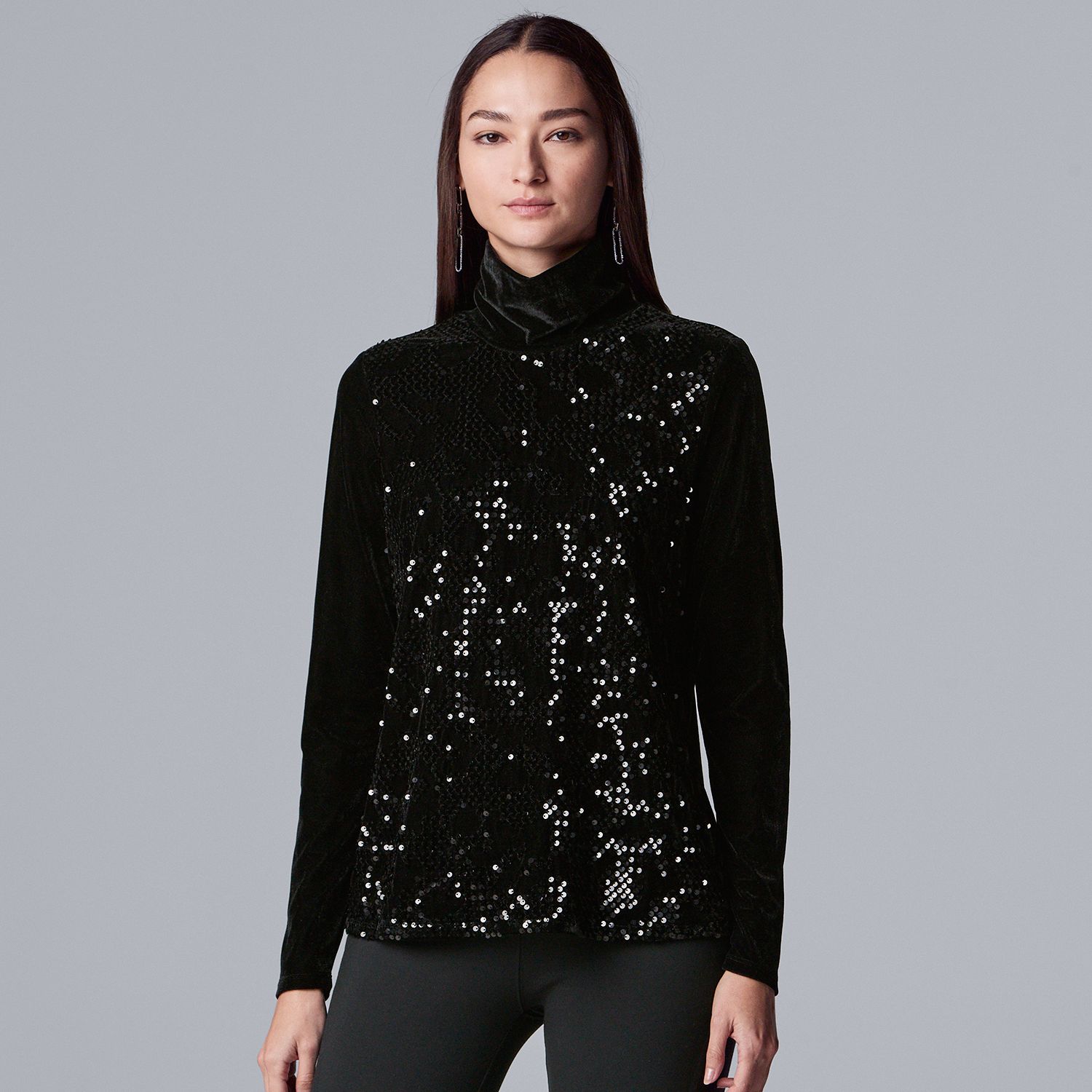 sequin turtleneck sweater