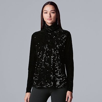 Black sequin turtleneck hotsell