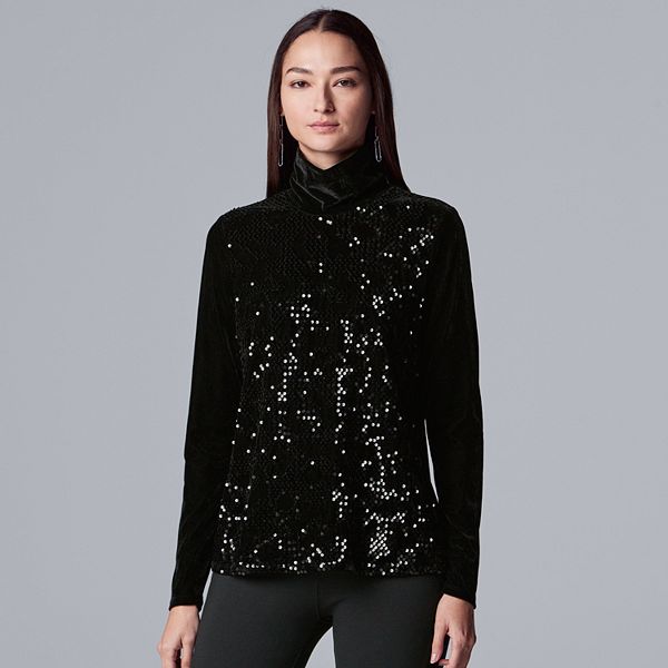 Women s Simply Vera Vera Wang Sequin Turtleneck