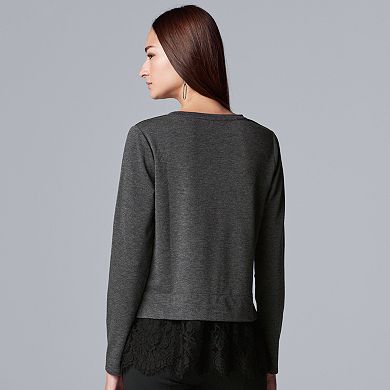 Women's Simply Vera Vera Wang Lace Hem 2Fer Top