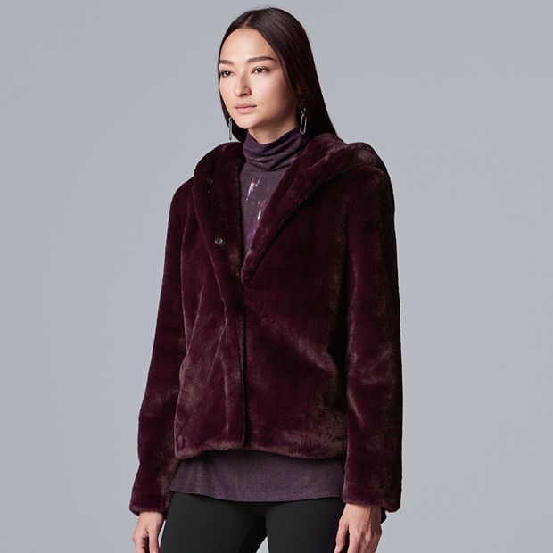 Women's Simply Vera Vera Wang Long Faux-Fur Coat