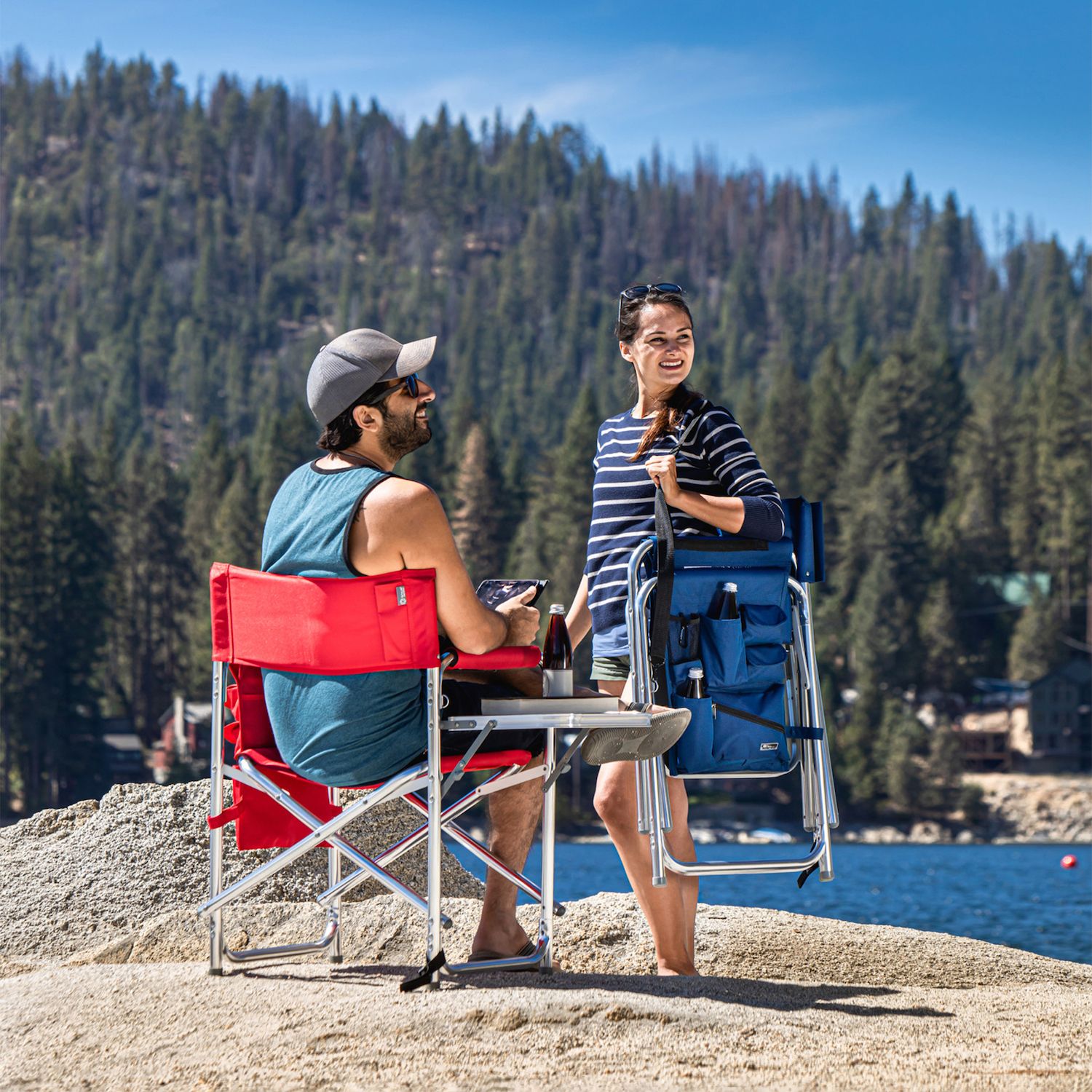 ONVA - A Pcnc Tme Brand PTZ Portable Foldng Camp Char, Black