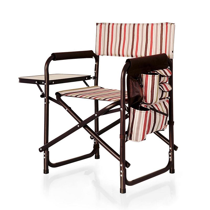 Picnic Time Portable Folding Sports Chair, Brown