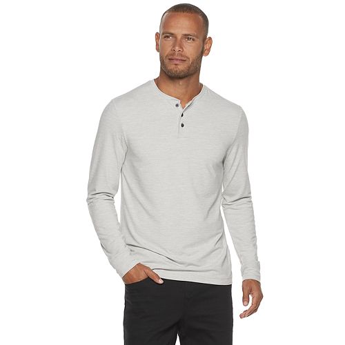 Men's Marc Anthony Long Sleeve Blade Collar Henley Shirt