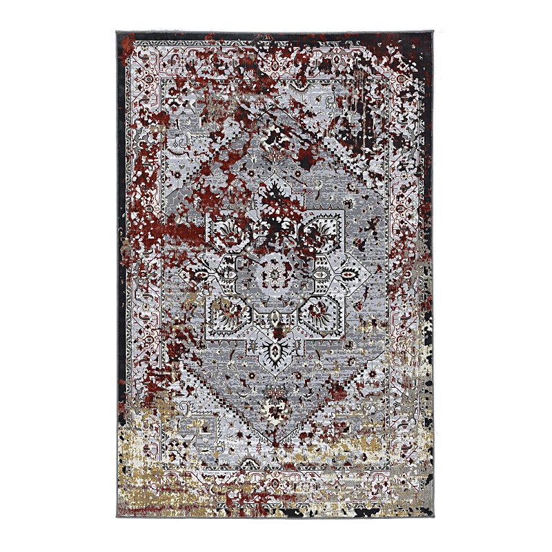 Linon Elixir Shayla Rug, Grey, 5X7.5 Ft
