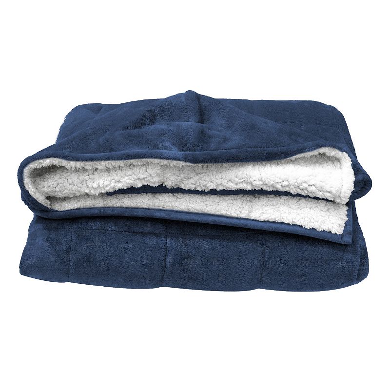 Pur Serenity 10-lb. Hooded Weighted Velvet Throw, Blue, 10 LBS