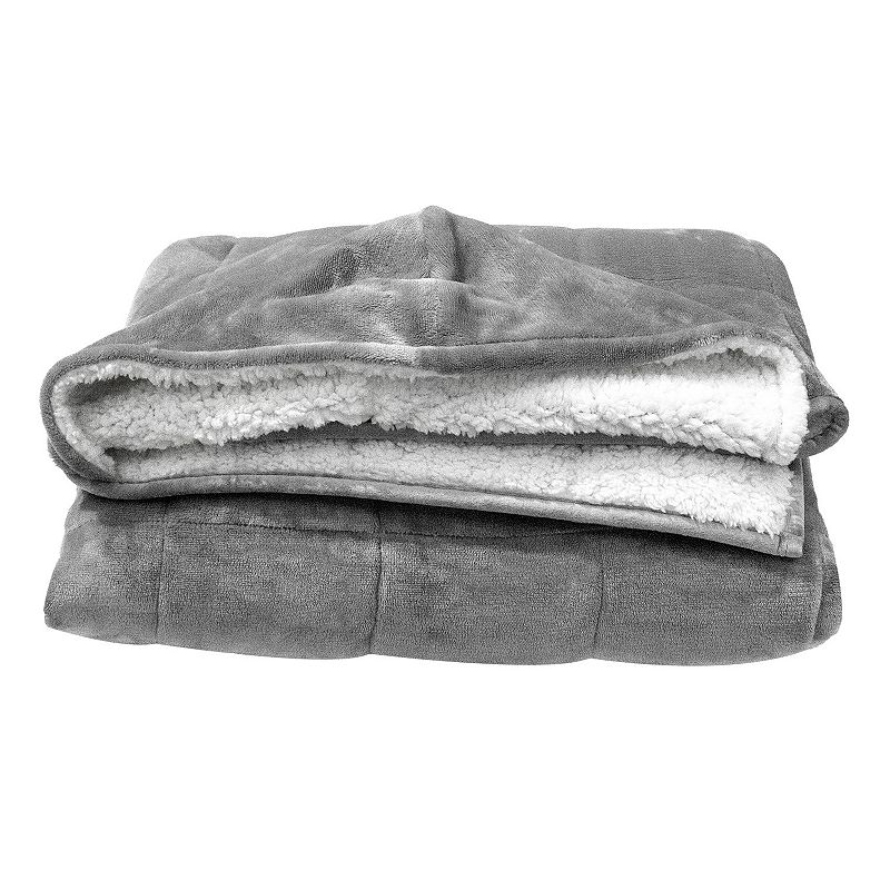 Pur Serenity 10-lb. Hooded Weighted Velvet Throw, Grey, 10 LBS