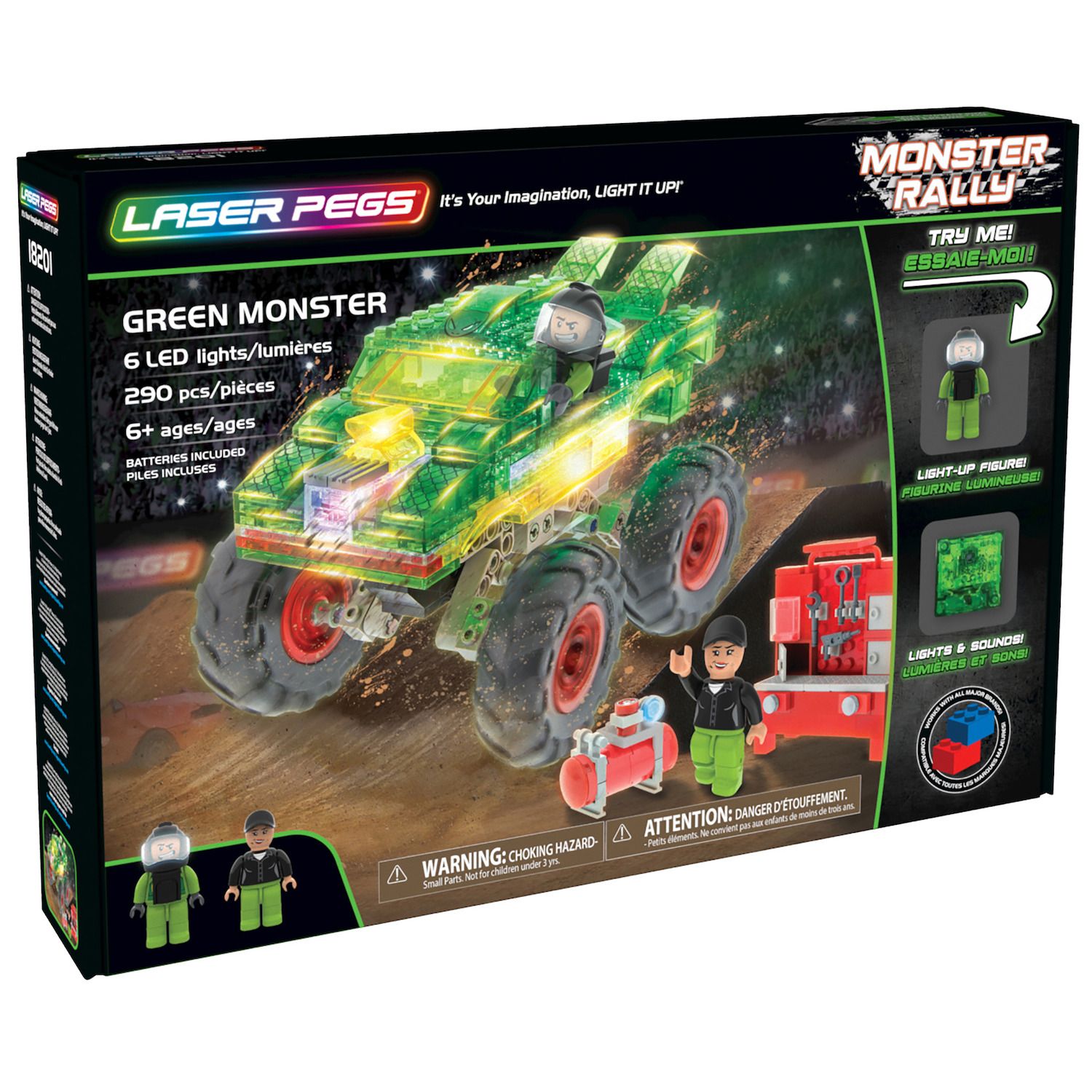 laser pegs green monster