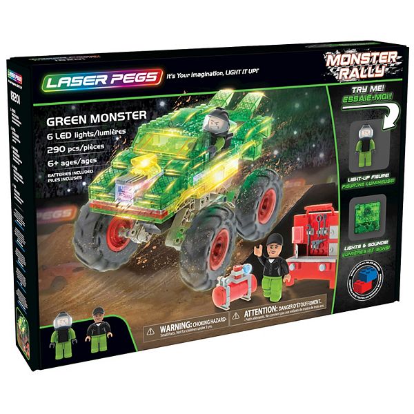 Laser Pegs Green Monster Light Up Building Kit (290 pieces)