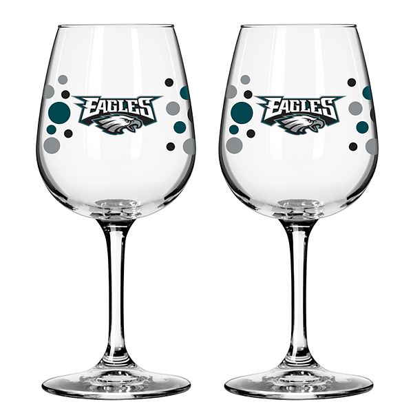 Boelter Philadelphia Eagles Polka Dot Wine Glass Set