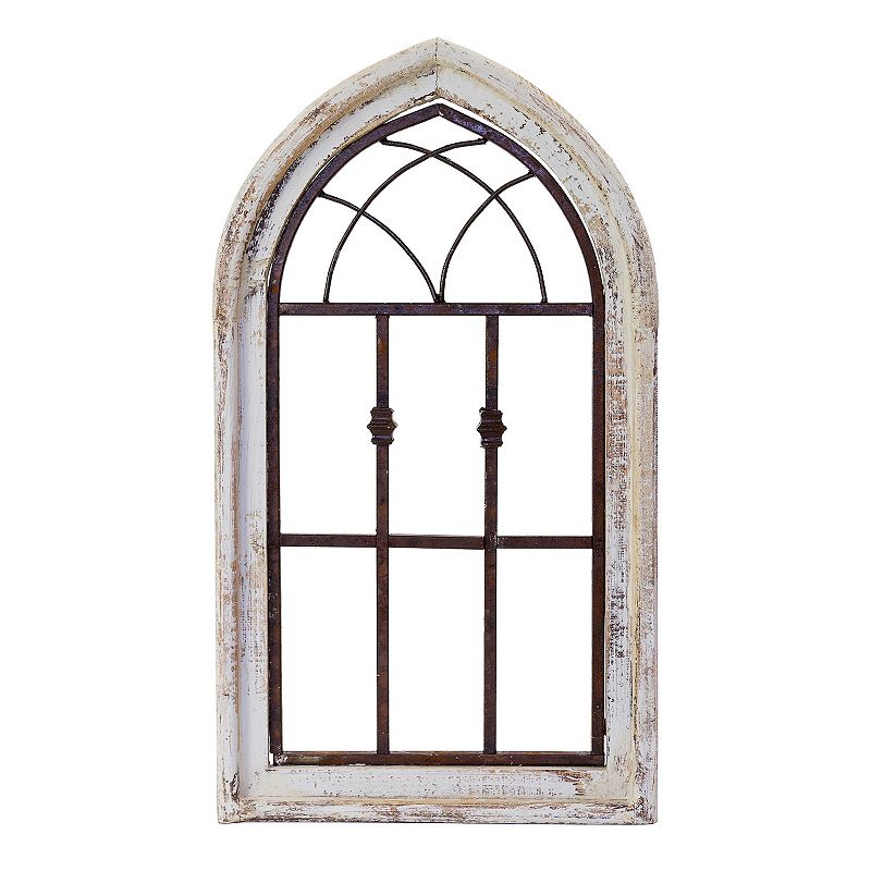 Rustic Arrow Church Window, White