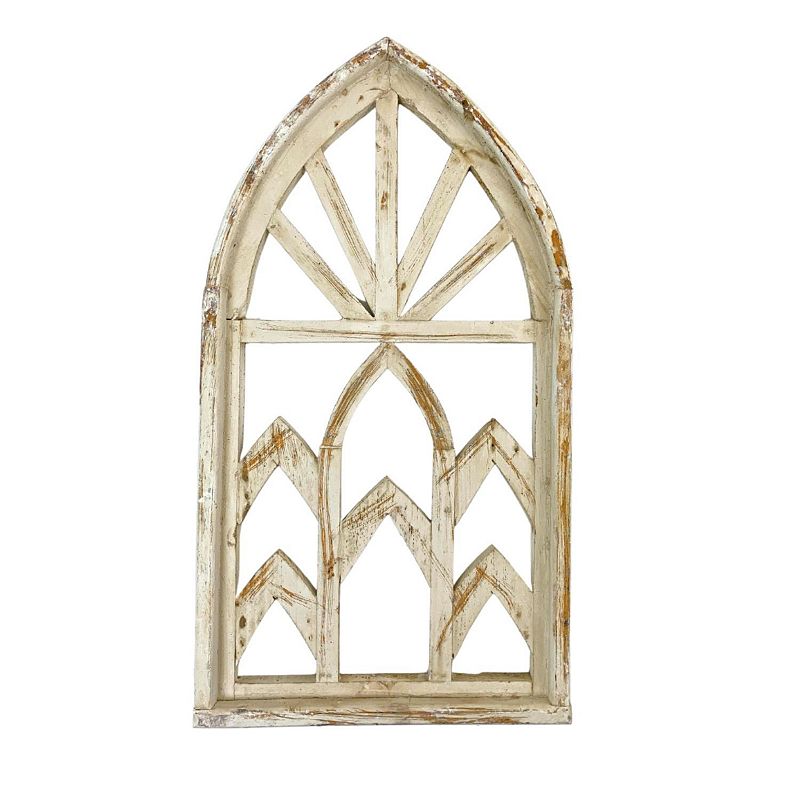Rustic Arrow Church Window With 6 Spaces Wall Art, White