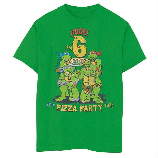Teenage Mutant Ninja Turtles I'm 3 Dude Pizza Birthday Party T-Shirt