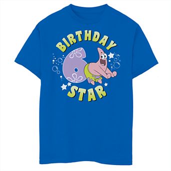 Boys 8-20 Spongebob SquarePants Patrick 6th Birthday Star Short Sleeve Tee