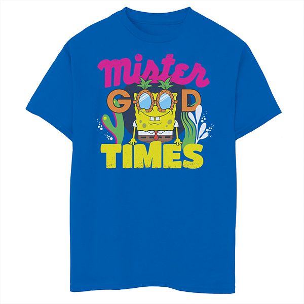 Boys 8 20 Spongebob Squarepants Mister Good Times Short Sleeve Tee - roblox clothing codes for patrick shirt