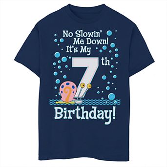 Boys 8-20 SpongeBob SquarePants Gary 7th Birthday Short Sleeve Tee