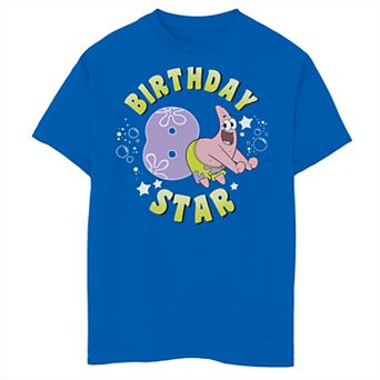 Boys 8-20 SpongeBob SquarePants Patrick 8th Birthday Star Short Sleeve Tee