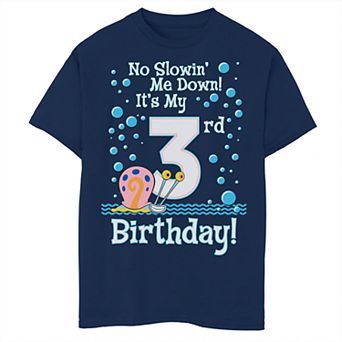 Boys 8-20 SpongeBob SquarePants Gary 3rd Birthday Short Sleeve Tee