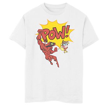 Boys 6-20 The Fairly Oddparents Cleft Crimson Chin Short Sleeve Tee