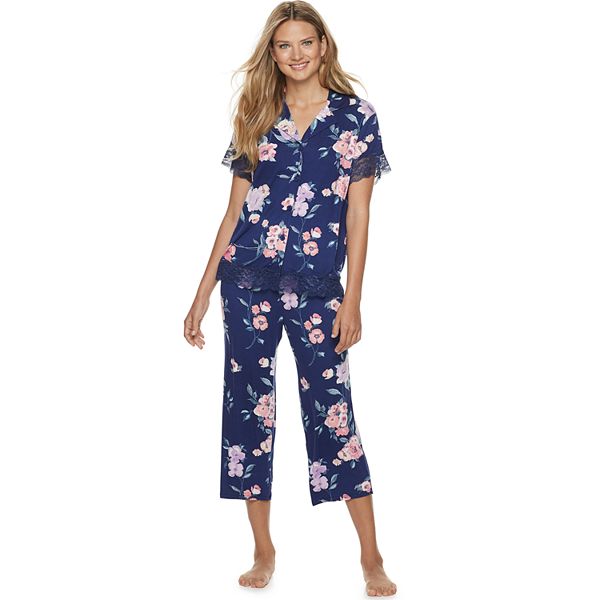 Women s Apt. 9 2 Piece Floral Print Crop Pajama Set