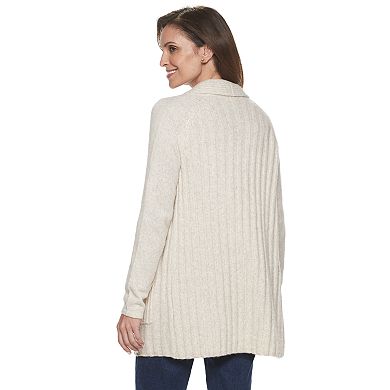 Women's Croft & Barrow® Ribbed Open-Front Sweater