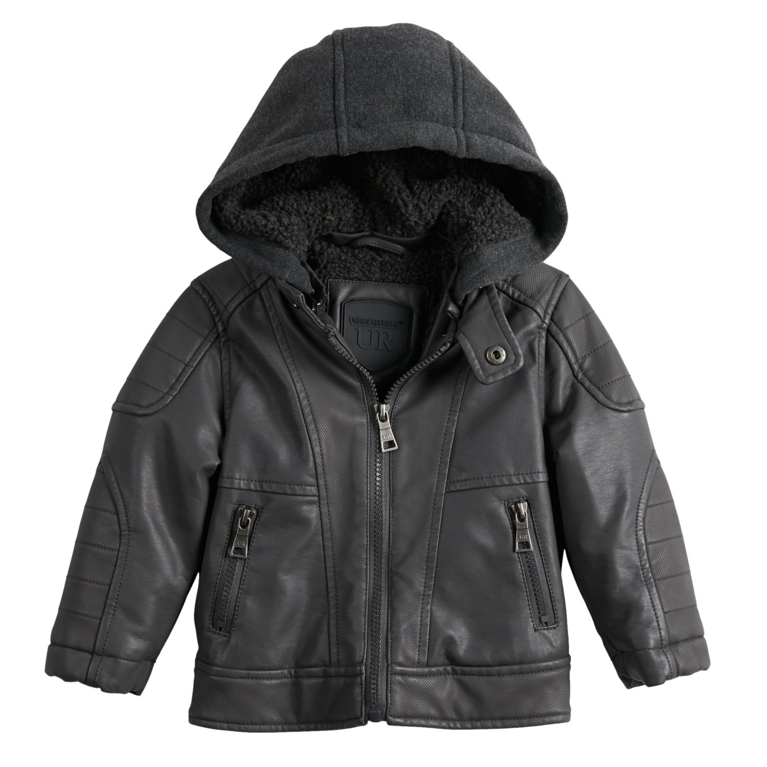 baby boy faux leather jacket