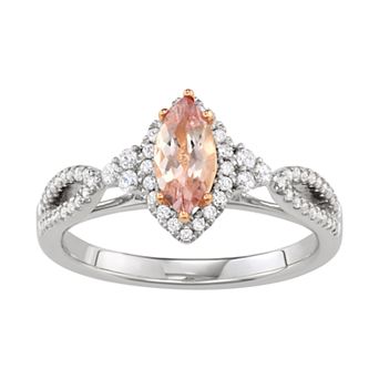 Simply Vera Vera Wang Two Tone 14k Gold 1/4 Carat T.W. Diamond & Morganite Engagement Ring