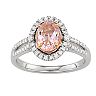 Simply Vera Vera Wang 14k White Gold 1/3 Carat T.W. Diamond & Morganite Oval Engagement Ring