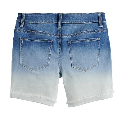 Girls 4-20 & Plus Size SO® Dip Dyed Midi Jean Shorts