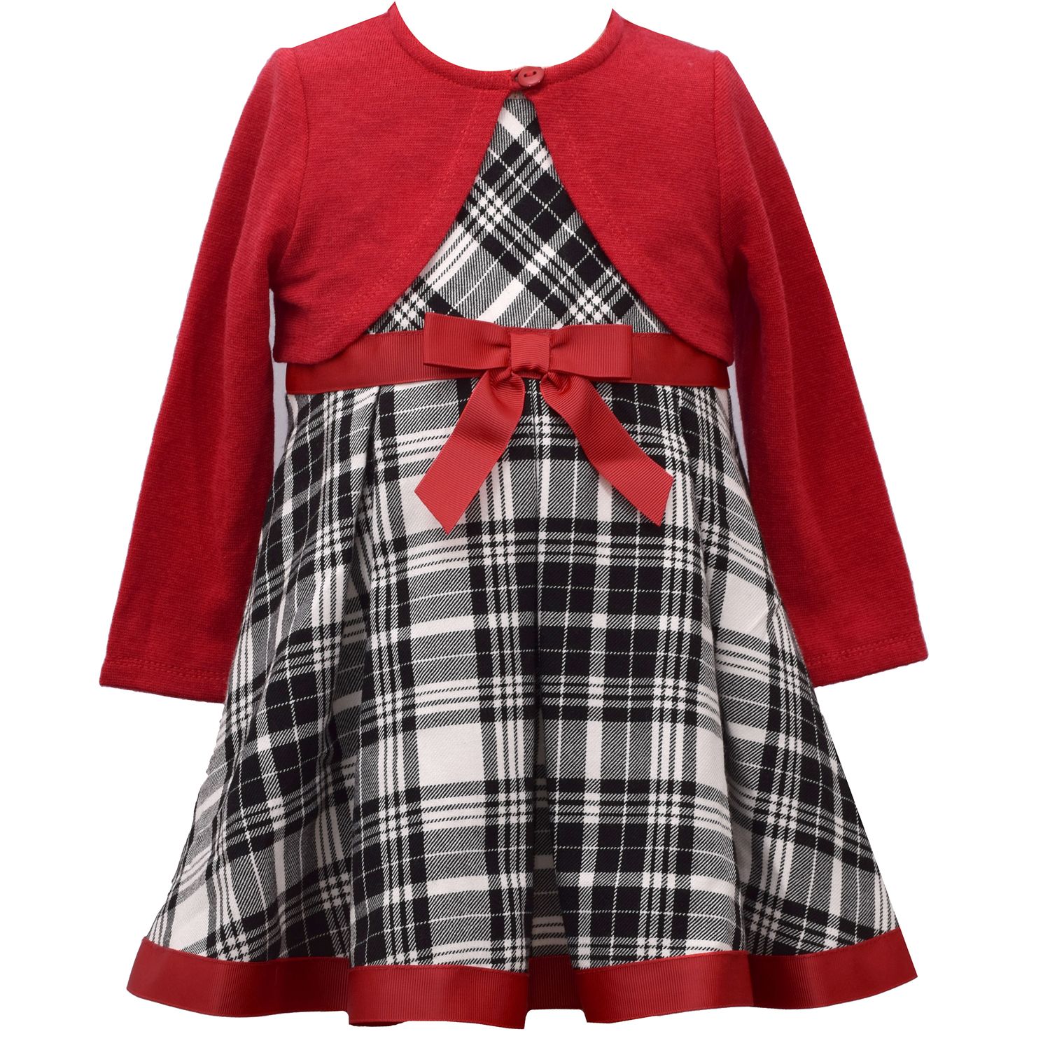 bonnie jean red plaid dress