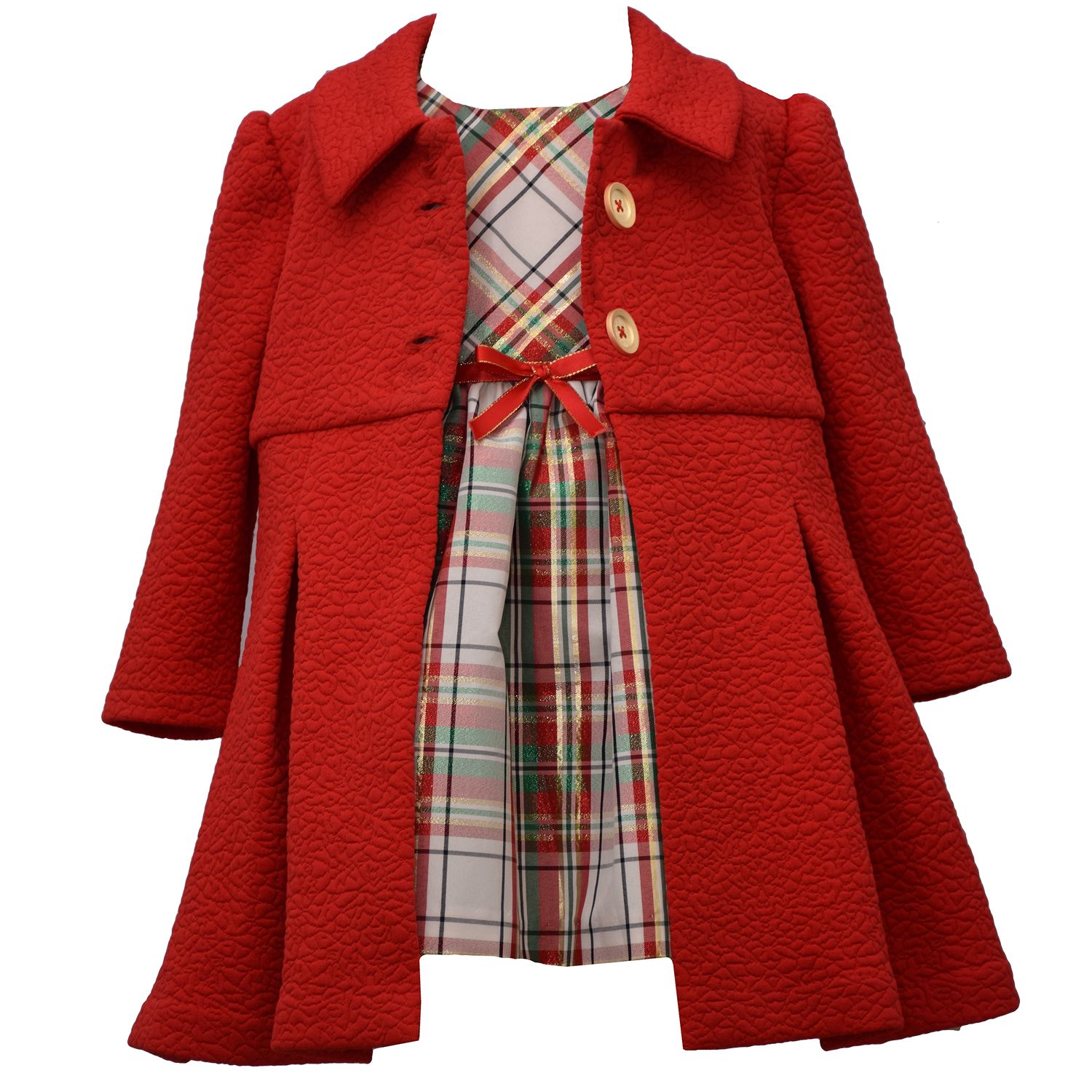 bonnie jean plaid taffeta dress