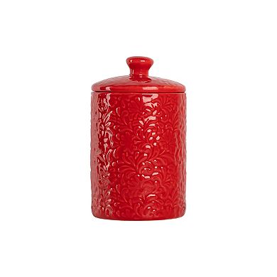 10 Strawberry Street Fleur Embossed 3-pc. Ceramic Canister Set