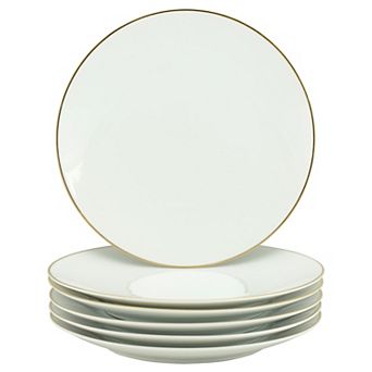 10 Strawberry Street Coupe Gold Line 6 pc Dinner Plate Set