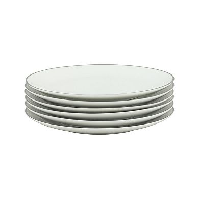 10 Strawberry Street Coupe Silver Line 6-pc. Luncheon Plate Set