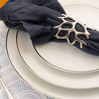 10 Strawberry Street Coupe Silver Line 6-pc. Salad Plate Set