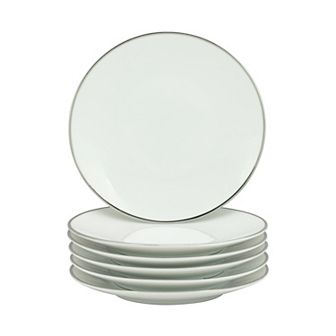 10 Strawberry Street Coupe Silver Line 6 pc Bread & Butter Plate Set