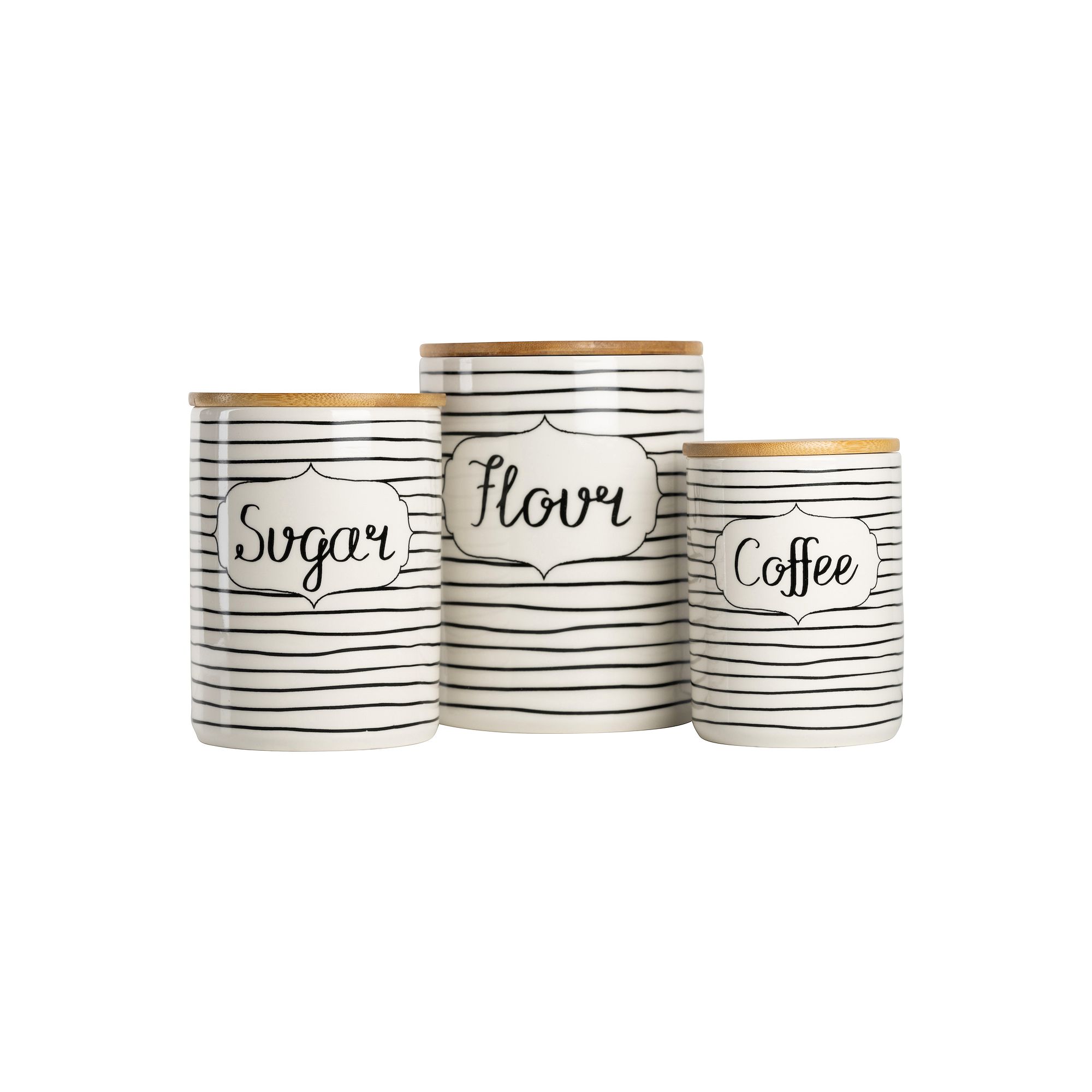 10 Strawberry Street Everyday 3-pc. Coffee, Sugar & Flour Ceramic Canister 