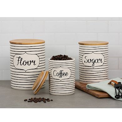 10 Strawberry Street Everyday 3-pc. Coffee, Sugar & Flour Ceramic Canister Set