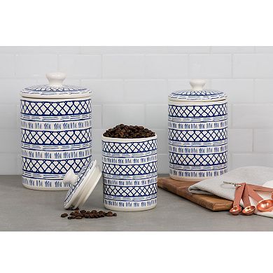 10 Strawberry Street Marina 3-pc. Ceramic Canister Set