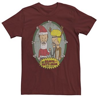 Men's Beavis And Butthead Christmas Portrait Tee