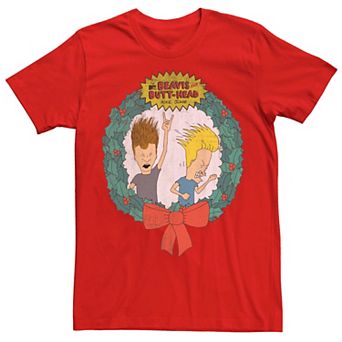 Men's Beavis And Butthead Christmas Portrait Tee