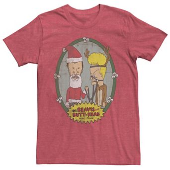 Men's Beavis And Butthead Christmas Portrait Tee