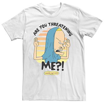 Men's Beavis And Butthead Are You Threatening Me Tee