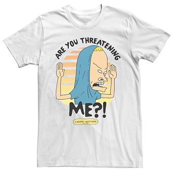 Men's Beavis And Butthead Are You Threatening Me Tee