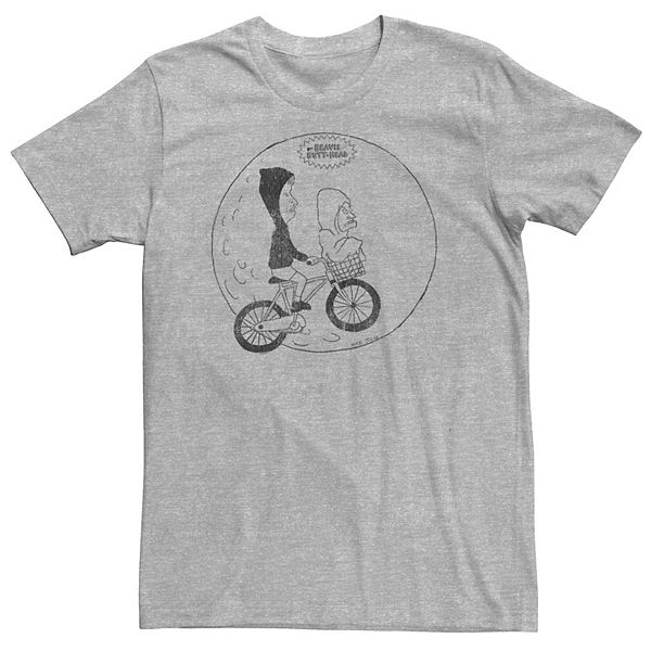 Men's Beavis And Butthead Moon Bike Ride Short Sleeve Tee