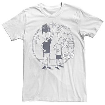 Men's Beavis And Butthead Rock Out Outline Short Sleeve Tee