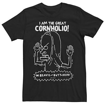 Men's Beavis And Butthead Cornholio Outline Shot Sleeve Tee
