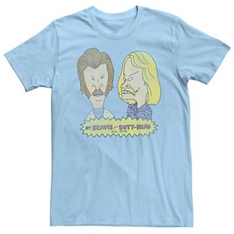 Men's Beavis And Butthead Mustaches Short Sleeve Tee