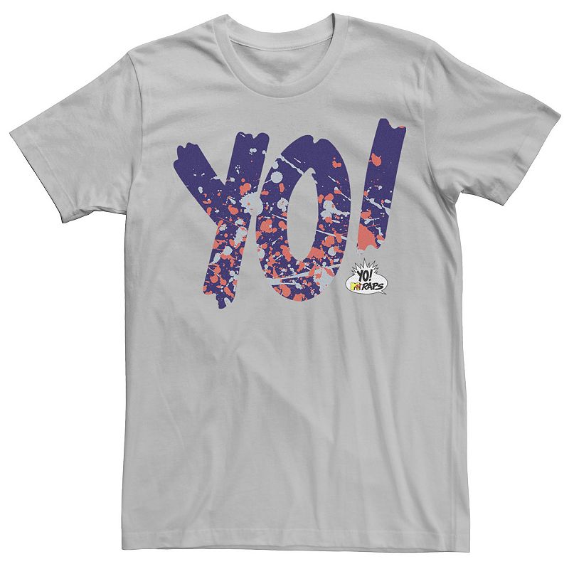 Licensed Character Men's Yo! MTV Raps Splattered Paint Short Sleeve Tee, Size: XXL, Silver